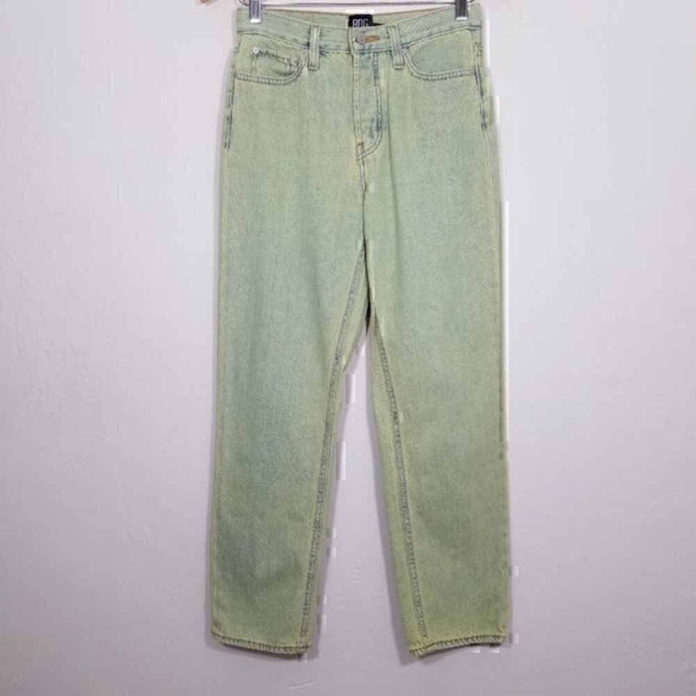 BDG Slim Straight High Rise Button Fly Green Jeans Size 26